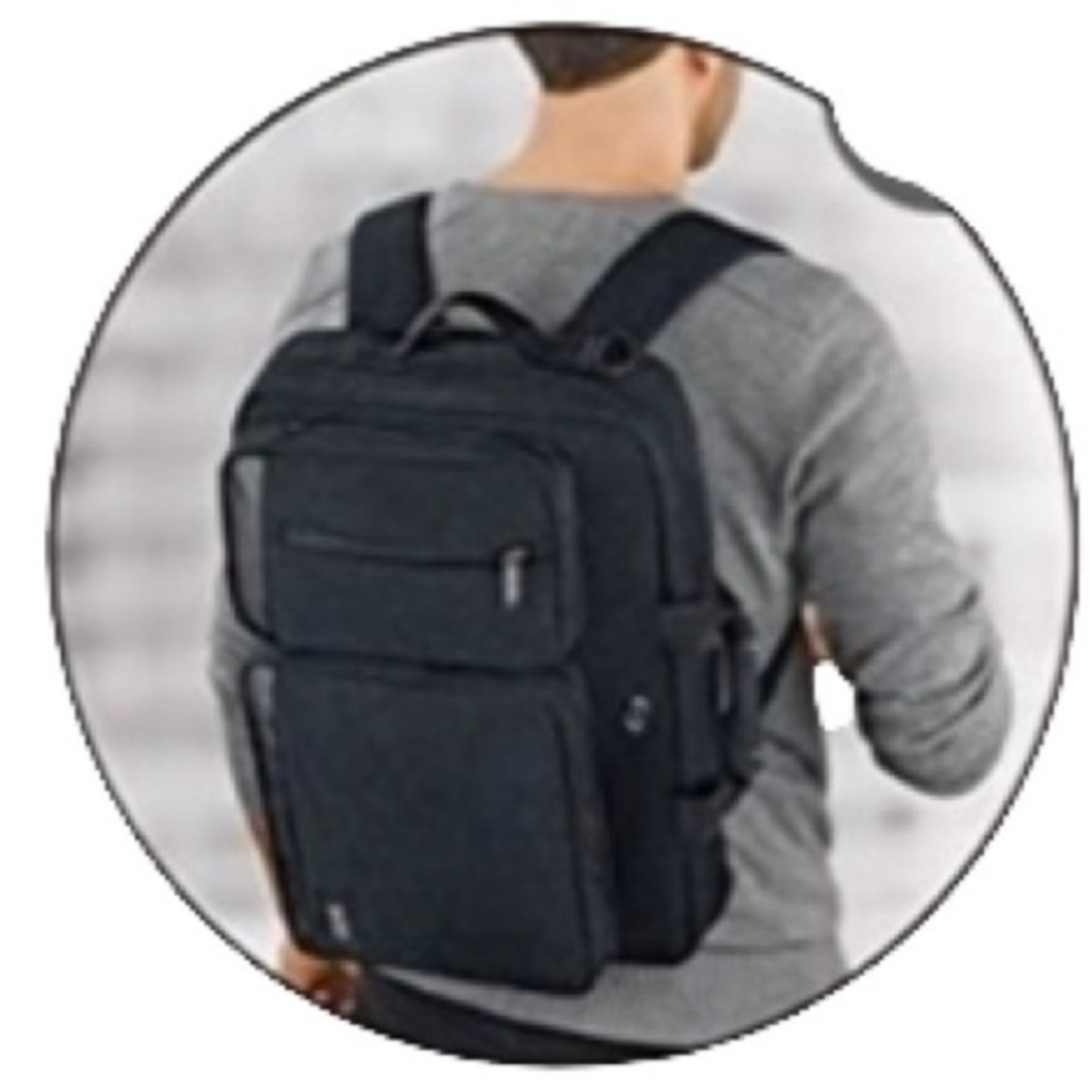 Solo New York Duane Hybrid Convertible Messenger Backpack Briefcase Black